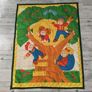Vintage Cabbage Patch Quilt Blanket 43” X 33” Crib Baby Wall Hanging